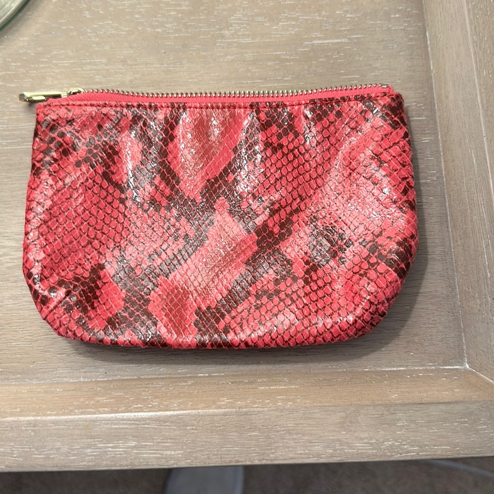 Pink Python Print Small Cosmetic Bag. - image 1